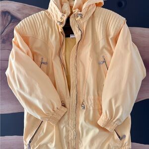 Vintage Skiing Passport lHooded Jacket Yellow Size S
